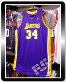 *Pro-Cut球员版湖人奥尼尔客场紫色绝版球衣 NBA Lakers Shaq O'neal Jersey 56+6
