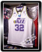 球迷版爵士馬龍復古白色球衣 NBA Jazz Karl Malone #32 Jersey L