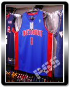 球员版活塞艾弗森客场蓝色球衣 NBA Pistons Allen Iverson Jersey 52