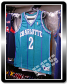 球员版黄蜂拉尼庄逊客场绝版球衣 NBA Hornets Johnson 44 4A