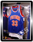 燙印版活塞格蘭希爾客場藍色絕版球衣 Pistons Grant Hill Jersey 40