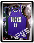 球員版公鹿羅賓遜紫色絕版球衣 NBA Bucks Robinson Jersey 44
