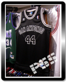 球迷版馬刺基芬復古黑色球衣 NBA Spurs Iceman Gervin Jersey L