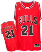 Swingman NBA Chicago Bulls Jimmy Butler #21 Away Red Jersey M