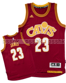 球迷版骑士詹姆士客场CAVS酒红色球衣 NBA Cavaliers Leborn James #23 Jersey S码