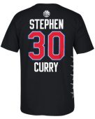 全明星赛2015勇士库里黑色T恤 NBA Stephen Curry All-Star Game T-Shirt L
