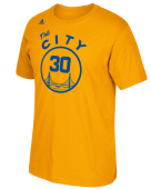 Official Adidas NBA G.S. Warriors Stephen Curry Hardwood Classics Number T-shirt L