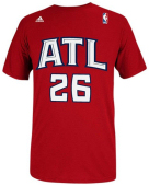 Official Adidas NBA NBA Hawks Kyle Korver Red Number T-shirt L