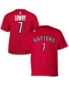 Official Adidas NBA Raptors Kyle Lowry Red Number T-shirt S